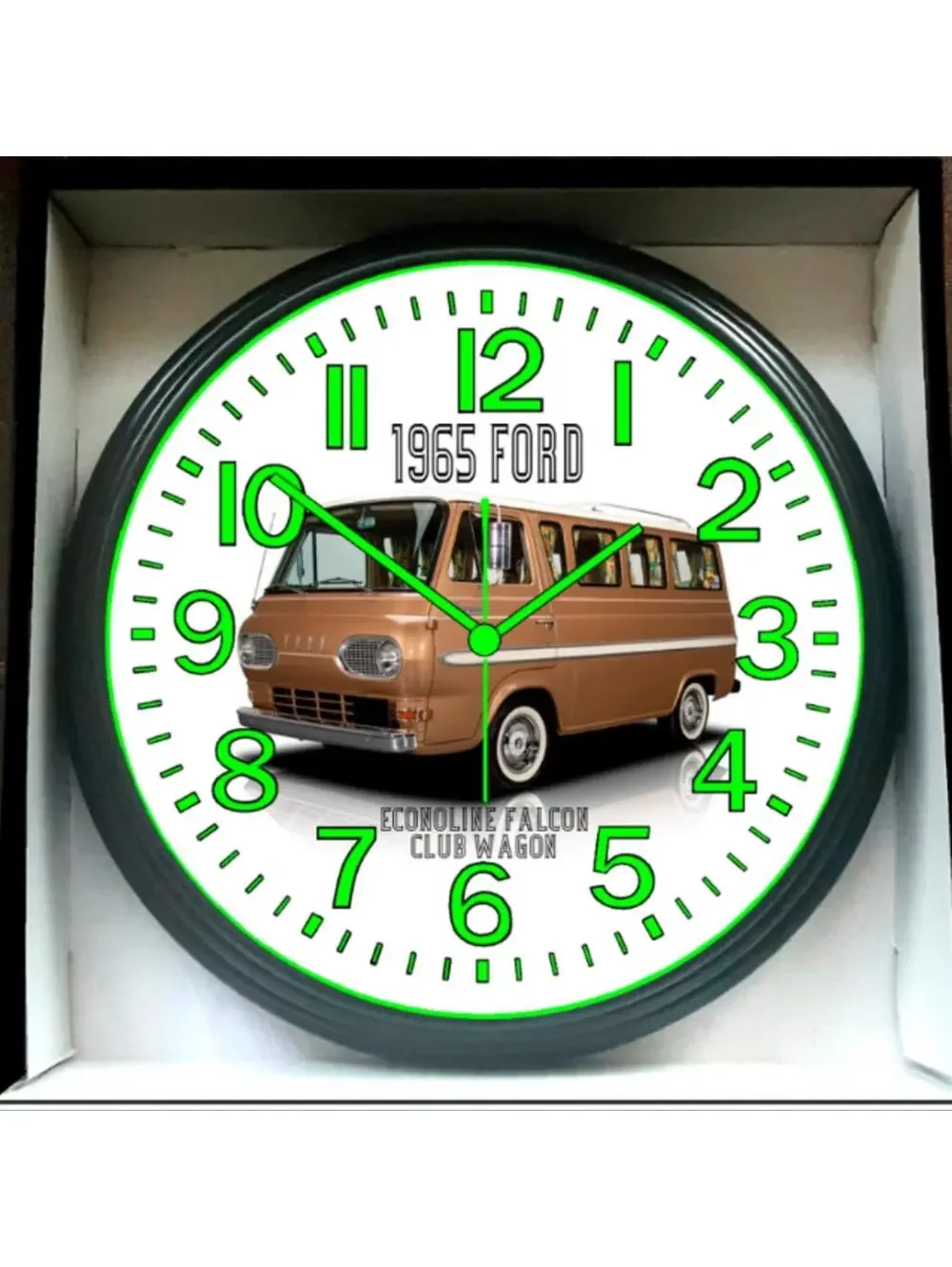 1965 Ford Econoline Falcon Club Wagon Glow In The Dark Wall Clock New!